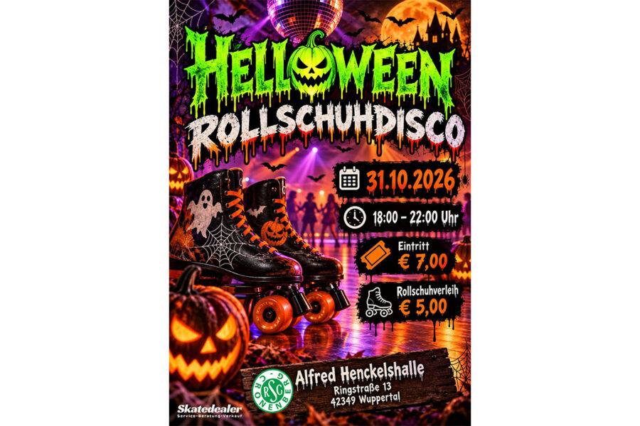Gruselspaß auf Rollen: Halloween-Rollschuhdisco in der Alfred-Henckels-Halle